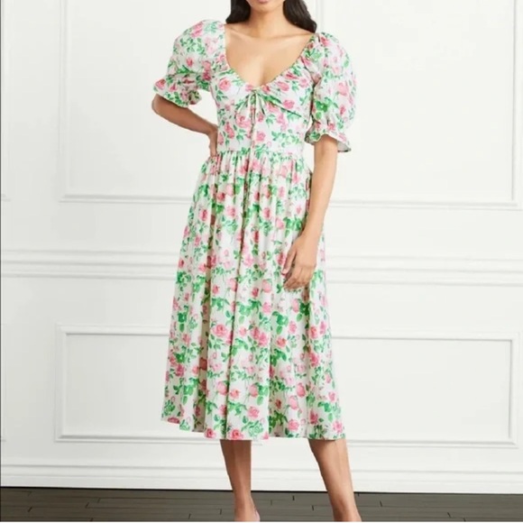 Hill House The Ophelia Nap Dress in Pink Roses Poplin (size small) - Picture 5 of 5